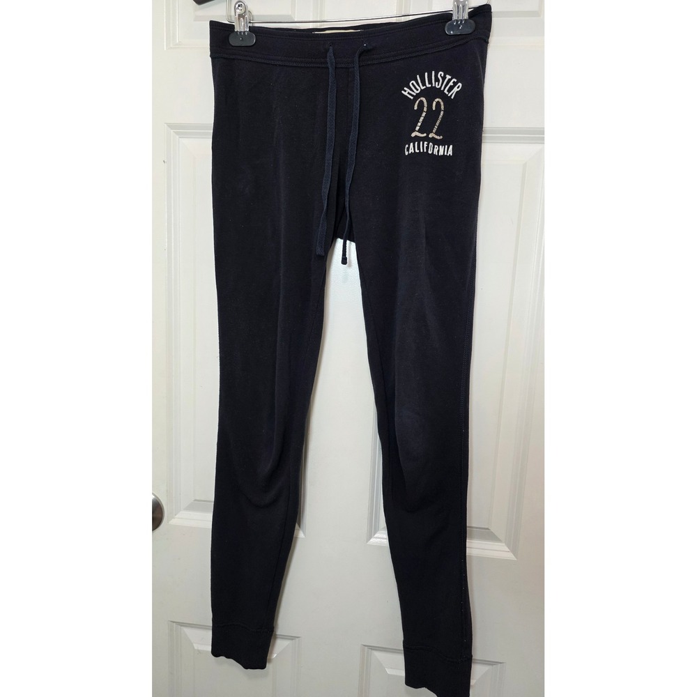 Hollister Sweatpants Womens Small Black California Graphic Joggers Loungewear